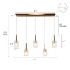 LNC Eveardgeon 5-Lights 43.5" Modern Linear Kitchen Isladn Pendant Lightss, Polished Gold with Crystal Textured Glass - 3 of 4