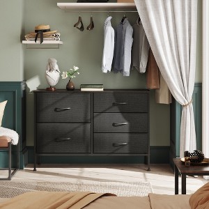 Dresser with 5 Drawers, Wide Fabric Chest with Drawer Organizers for Bedroom, Closet, Hallway - 1 of 4