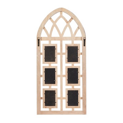 Whitewashed Vintage Cathedral Arch Wood Photo Frame 19" x 41"