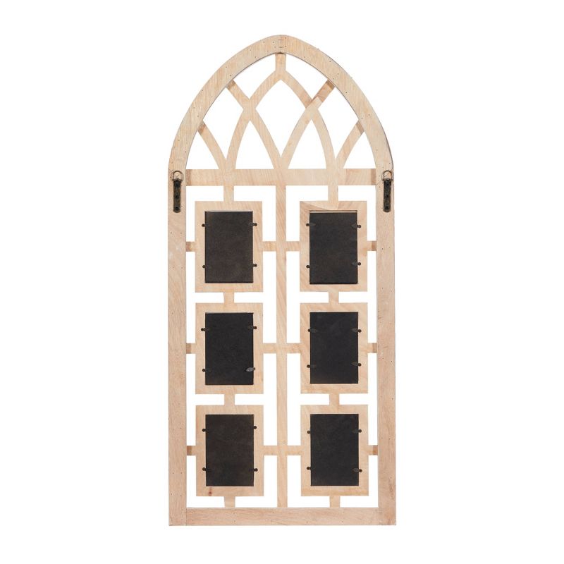 Wood 6 Slot Wall Photo Frame with Window Arch Shape Light Brown - Olivia &#38; May, 6 of 17