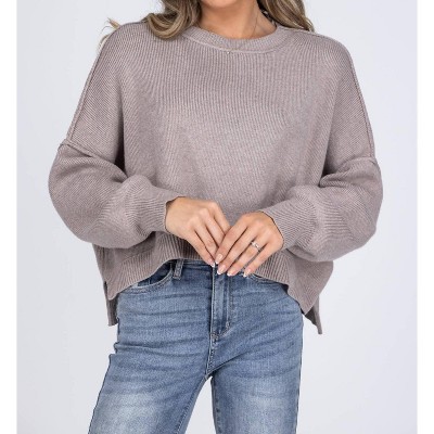 Women's Cuddly Classic Cropped Sweater - WISHLIST