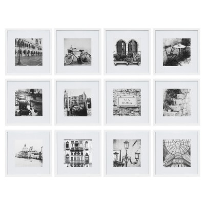 Photo 1 of (12pc) 12 x 12 Matted To 8 x 8 Frame Set White - Gallery Perfect