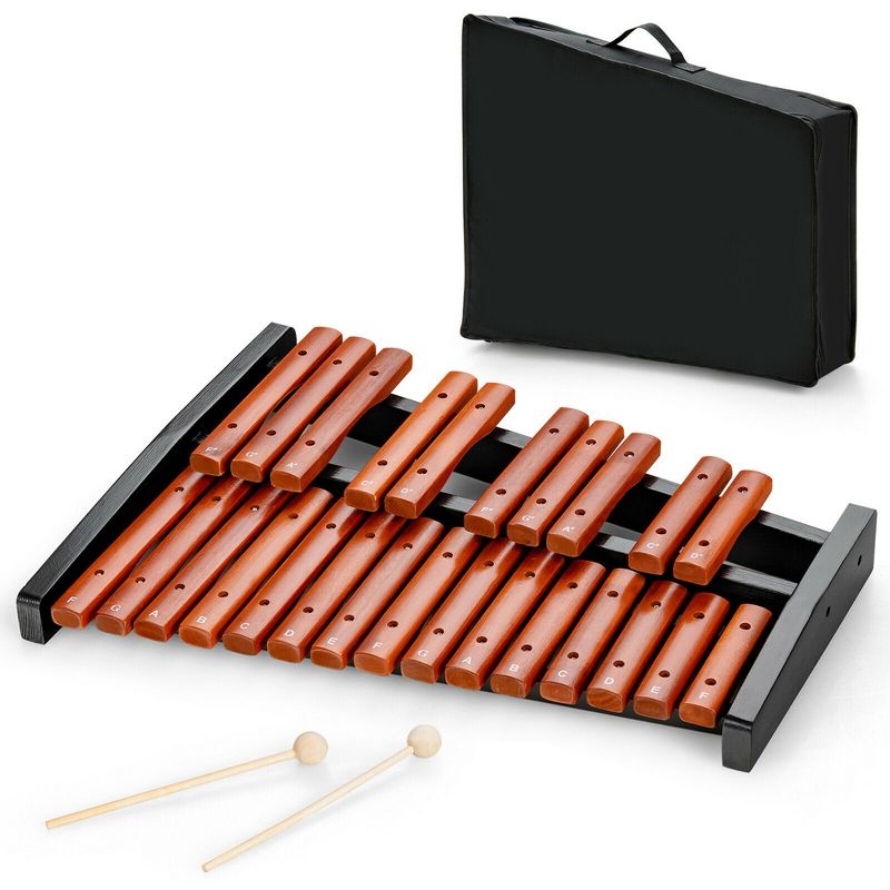Costway 25 Note Xylophone Wooden Percussion Educational Instrument w/ 2 Mallets, 1 of 11