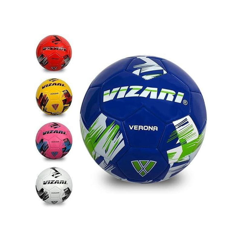 Vizari Verona Soccer Ball for Outdoor Training and Fun Play | Three-Tone Soccer Outdoor Ball with Rubber Bladder & Shiny PVC Cover for Durability | Best Soccer Ball for Kids Boys Girls Youth & Adults, 1 of 7