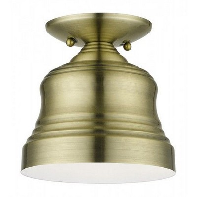 Livex Lighting Endicott 1 - Light Semi-Flush Mount in  Antique Brass