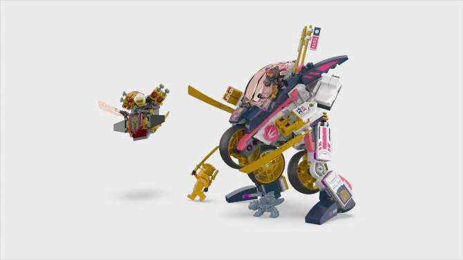 LEGO NINJAGO Sora&#39;s Transforming Mech Bike Racer Dragon Mech Building Toy 71792, 2 of 8, play video