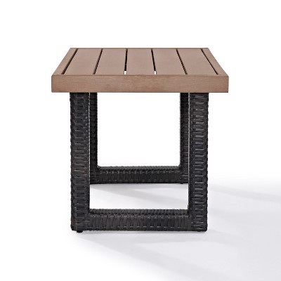 Beaufort Brown Faux Wood Outdoor Side Table