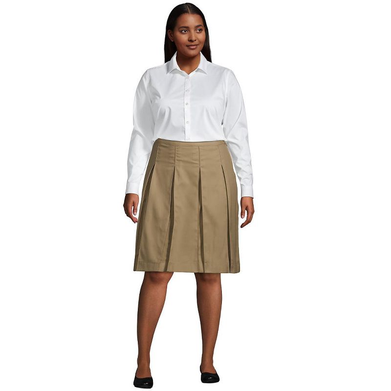 Lands' End Lands' End School Uniform Women's Solid Box Pleat Skirt Top of Knee, 4 of 6