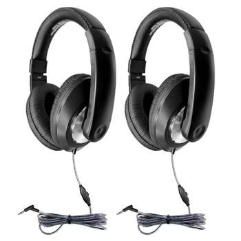 HamiltonBuhl Smart-Trek Deluxe Stereo Headphone with In-Line Volume Control & 3.5mm TRS Plug, Pack of 2