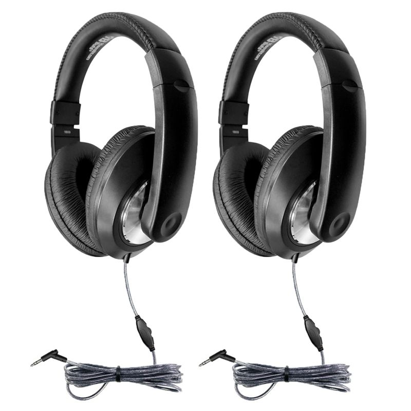 HamiltonBuhl Smart-Trek Deluxe Stereo Headphone with In-Line Volume Control & 3.5mm TRS Plug, Pack of 2, 1 of 6