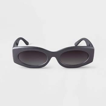 Women's Angular Oval Sunglasses - A New Day™ Silver