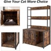 Cat Litter Box Enclosure Furniture, Hidden Litter Box with Scratch Pad Wooden Cat Bathroom Storage with 2 Doors and Shelf Cat Cabinet - 3 of 4