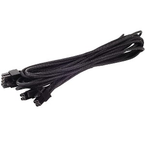 SilverStone Technology  EPS-8pin to EPS/ATX-4+4pin(550mm) Individually Sleeved Modular Cable Black - 1 of 4