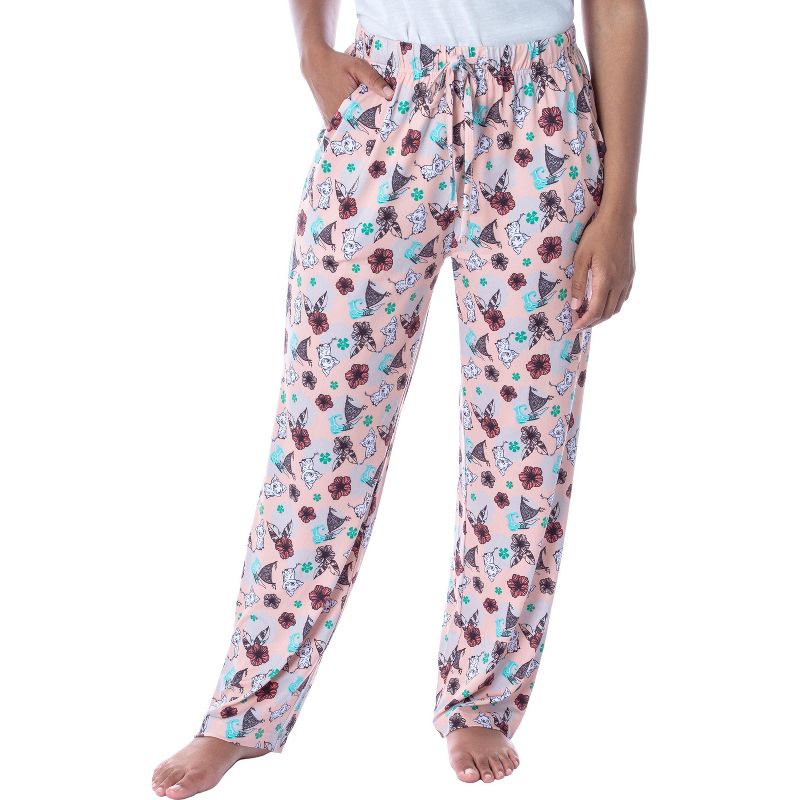 Disney Women's Moana Pua the Pig Super Soft Loungewear Pajama Pants Pink, 1 of 5