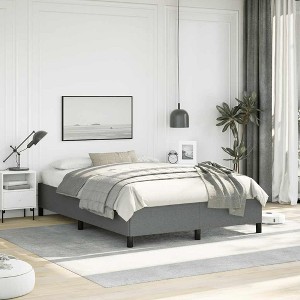 Bed Frame Dark Grey Fabric (100% polyester), plywood, engineered wood - 1 of 4
