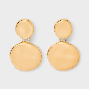Linear Round Earrings - A New Day™ Gold: Hypoallergenic Nickel-Free Metal, Post Closure, 1.28" Length, 0.76" Width - 1 of 3