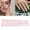 Unique Bargains French Almond Fake Nails White 4 Pcs - 2 of 4