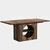 Resenkos Dining Table, Living Room Table,63" Dining Table, Wood Kitchen Table with Storage for 4-6,Brown - 3 of 4