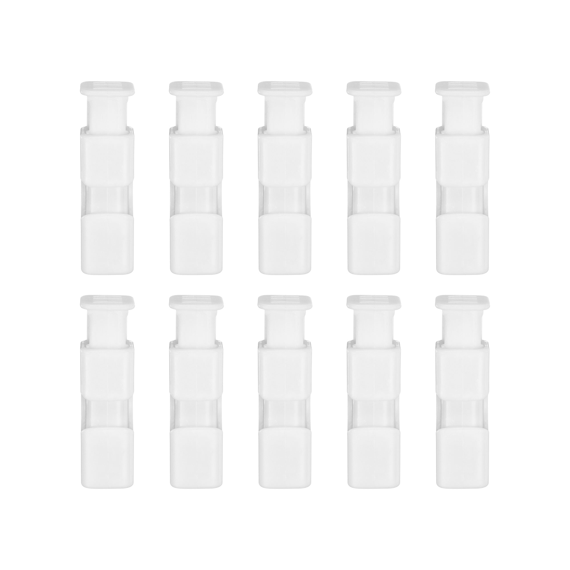 Unique Bargains Plastic Easy Squeeze Lock Food Bag Cinch Clips 10 Pcs White