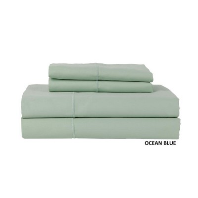 Hotel Concepts 500 Thread Count Sateen Sheet - 4 Piece Set - Ocean Blue