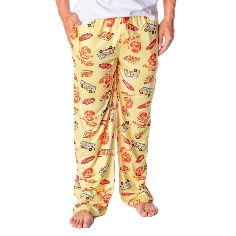 Stranger Things Men's Surfer Boy Pizza Lounge Bottoms Pajama Pants, 1 of 5