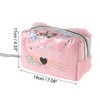 Unique Bargains Women Portable Heart Sequin Makeup Bag Pink 1 Pc - 3 of 3