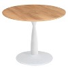 Harrison 35'' Wood Grain Finish Round Top With Metal Base Round Pedestal Dining Table-Maison Boucle - 4 of 4