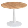 Harrison 35'' Wood Grain Finish Round Top With Metal Base Round Pedestal Dining Table-Maison Boucle - image 4 of 4