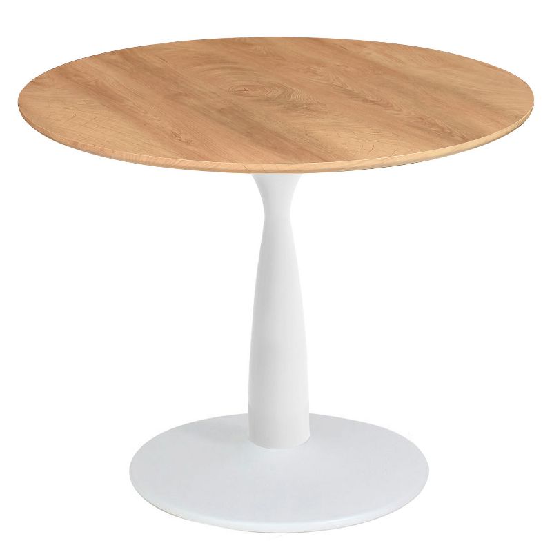 Harrison 35'' Wood Grain Finish Round Top With Metal Base Round Pedestal Dining Table-The Pop Maison, 5 of 9