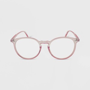 Women's Crystal Plastic Round Blue Light Filtering Glasses - Wild Fable™ Pink: Shatter-Resistant, Medium Fit, Recycled Frame - 1 of 2