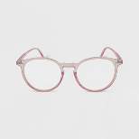 Women's Crystal Plastic Round Blue Light Filtering Glasses - Wild Fable™ Pink