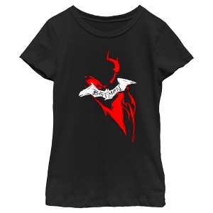 Girl's The Batman Artistic Red & White Graffiti T-Shirt - 1 of 4