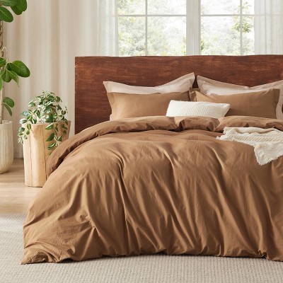 100% Washed Cotton Duvet Cover Minimalist Cotton Duvet Cover for All Seasons GentleSoft™ Plain Simple Bedding Set
