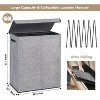 Double Laundry Basket with Lid and Removable Laundry Bags, Large Collapsible Laundry Hamper with 2 Sections - 3 of 4