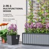 Aghana Digitals Acacia Wood Vertical Garden Bed with Trellis & 3 Planter Boxes, Rustproof Steel - 3 of 4