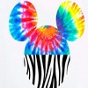 Women's - Disney - Tie Dye Zebra Print Mickey Short Sleeve Graphic T-Shirt - 2 of 4