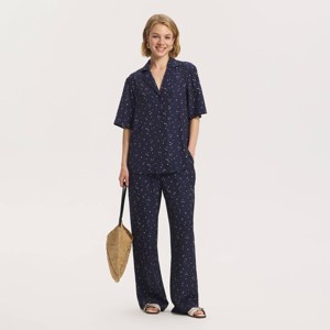 シャツ everyone dot button-down sleeve shirt Women's Short Sleeve Collared Button-Down Shirt - A New Day™ Navy
