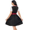 Women's 3 Piece Vintage Dress Costume Black Dress White Crop Top Pink Gingham Apron Cosplay Party Outfit - 4 of 4