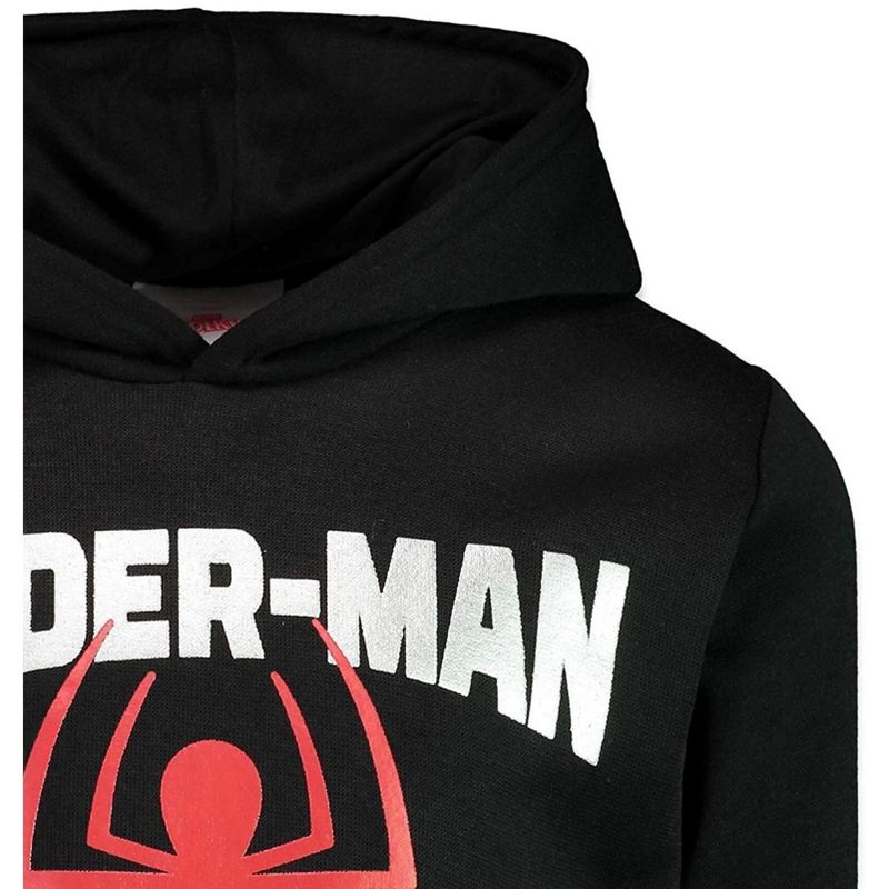 Marvel Avengers Spider-Man Toddler Boys Athletic Fleece Pullover Hoodie Black , 4 of 5