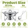 4 Packs Chafing Dish Buffet Set, Stainless Steel Round Chafing Dishes with Glass Lid & Lid Holder, Catering Food Warmers - 2 of 2