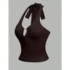 TIME HOLLOW Deep V-Neck Cami Top With Metal Buckle - 2 of 3
