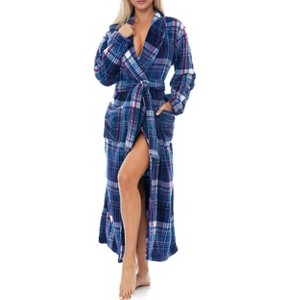 ADR Women's Long Robe, Fleece Plush Robe Woman, Cozy Regular & Plus Size Women's Bath Robe - 1 of 3