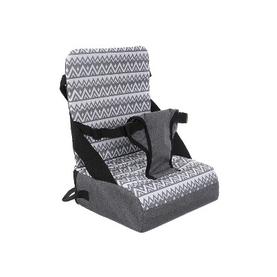 Dreambaby L6030 Grab 'N Go Booster Seat with 3 Point Harness, Storage Compartments, and Shoulder Carrying Strap For Toddler Sitting and Dining, Gray