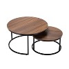 Brown Nesting Round Coffee Table Set of 2 - 4 of 4