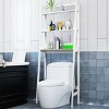 Costway 3-Shelf Over-The-Toilet Storage Rack Bathroom Shelf Organizer Space Saver White - 2 of 4