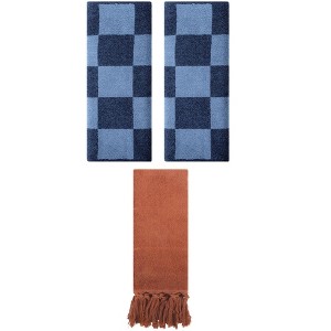 REGALWOVEN 3 Packs Checkered and Tassels Absorbent Soft Cotton Bathroom Hand Towel - 1 of 4