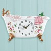 Collections Etc Hand-Painted Hummingbird Bathtub Wall Clock 12.5 X 2 X 8.5 White - 2 of 2