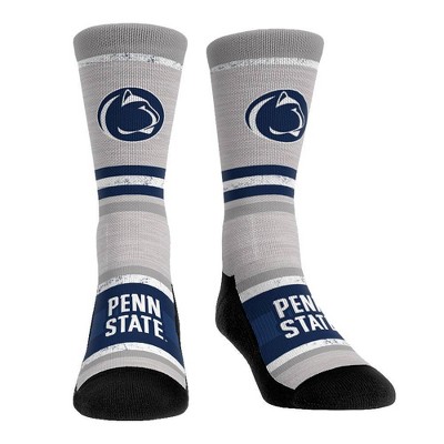 NCAA Penn State Nittany Lions Adult Cool Gray Block Crew Socks - L/XL