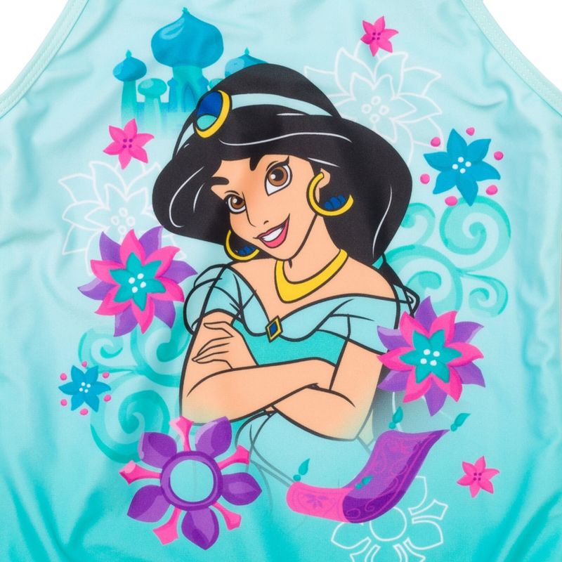 Disney Princess Cinderella Belle Tiana Jasmine Girls One Piece Bathing Suit Toddler to Little Kid, 3 of 8