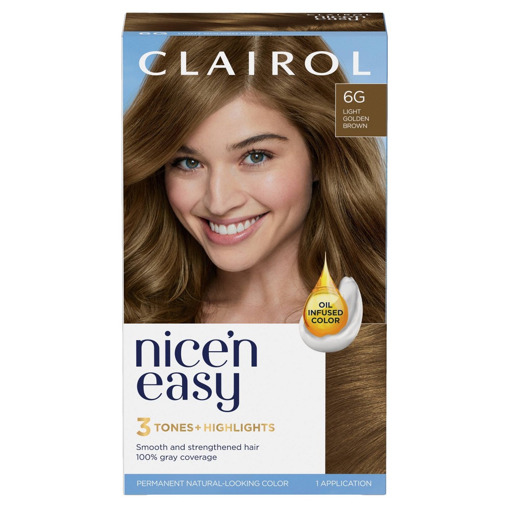 Photos - Hair Dye Clairol Nice'n Easy Permanent Hair Color Cream Kit - 6G Light Golden Brown